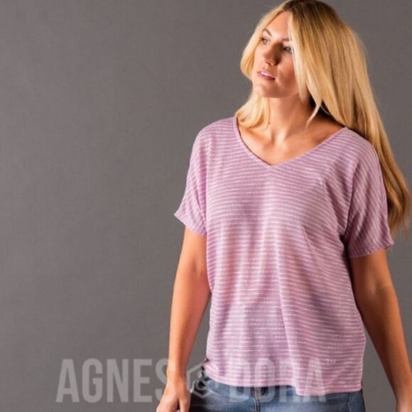 NWT Canyon Top Wide Fit Lavender Stripe Agnes & Dora - Picture 6 of 7